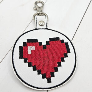 Key Fob - 8 Bit Gaming Heart
