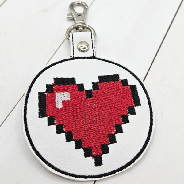 Key Fob - 8 Bit Gaming Heart